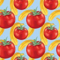 tomate rouge et bananes sans soudure vecteur