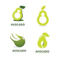 modèle de logo de fruit d'avocat, symboles d'aliments sains vecteur