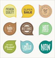 Collection de stickers, étiquettes badges modernes vecteur