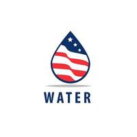 élément de conception de vecteur d'illustration de goutte d'eau, style de drapeau américain modèle de symbole d'illustration