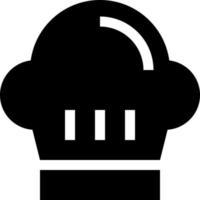 glyphe d'icône de chapeau de chef vecteur