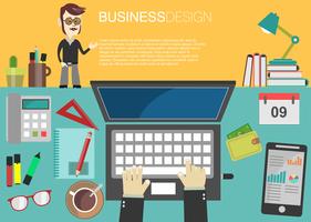 Remue-méninges de business concept moderne design infographique vecteur