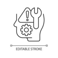 icône linéaire d'autocorrection. capacité à corriger soi-même ses erreurs. autocontrôle et évaluation. illustration personnalisable en ligne mince. symbole de contour. dessin de contour isolé de vecteur. trait modifiable vecteur