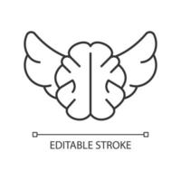 icône linéaire de pensée indépendante. vue individualisée. personne bien informée et intelligente. illustration personnalisable en ligne mince. symbole de contour. dessin de contour isolé de vecteur. trait modifiable vecteur
