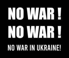 pas de guerre en ukraine. illustration conceptuelle du conflit entre la russie et l'ukraine vecteur