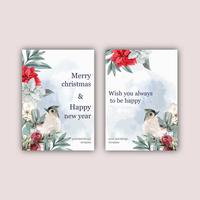 Hiver floral floraison carte d&#39;invitation de mariage élégant pour la décoration vintage belle, créatif aquarelle vector illustration design