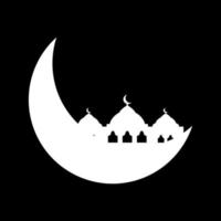 croissant de lune avec mosquée vecteur