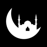 croissant de lune avec mosquée vecteur
