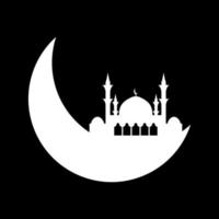 croissant de lune avec mosquée vecteur