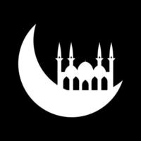 croissant de lune avec mosquée vecteur