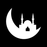 croissant de lune avec mosquée vecteur