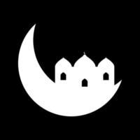 croissant de lune avec mosquée vecteur