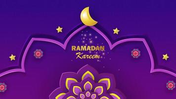 fond de modèle de conception de carte de salutations islamiques ramadan kareem avec de belles arabesques, des étoiles et un croissant de lune. illustration vectorielle. vecteur