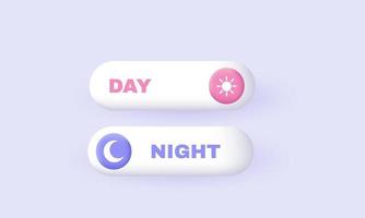 jour nuit switcher site web bouton icône 3d réaliste