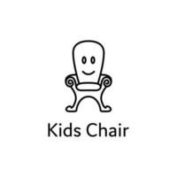 logo intérieur chaise enfant vecteur
