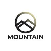 création de logo montagne sur cercle vecteur