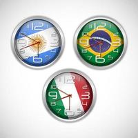 horloges murales des nations de flag.vector illustration vecteur