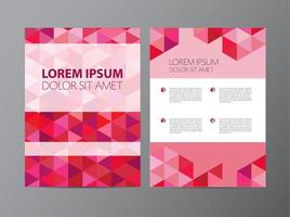 vecteur cristal abstrait rose, flyer moderne rouge, brochure