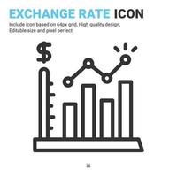 vecteur d'icône de taux de change avec style de contour isolé sur fond blanc. illustration vectorielle graphique signe symbole icône concept pour les affaires, la finance, l'industrie, l'entreprise, les applications, le web et tous les projets