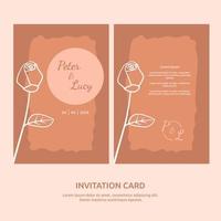 contour style conception fleur feuille mariage cadre salutation carte d'invitation vecteur