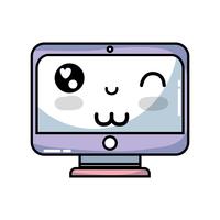 moniteur d&#39;écran mignon mignon kawaii vecteur