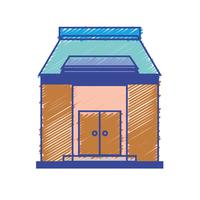 enseignement scolaire avec la conception du toit et des portes vecteur