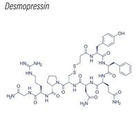 formule squelettique vectorielle de la desmopressine. molécule chimique du médicament. vecteur