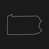 Carte de Pennsylvanie sur fond noir vecteur