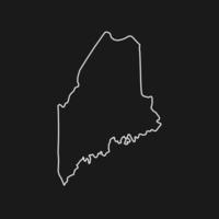 carte du Maine sur fond noir vecteur