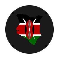 Kenya map silhouette avec drapeau sur fond noir vecteur