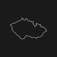 carte de la république tchèque sur fond noir vecteur