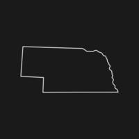 Carte du Nebraska sur fond noir vecteur