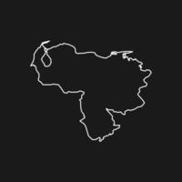 Carte du Venezuela sur fond noir vecteur