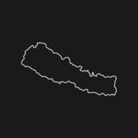 Carte du Népal sur fond noir vecteur