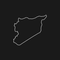 carte de la syrie sur fond noir vecteur