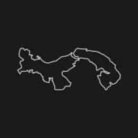 carte du Panama sur fond noir vecteur