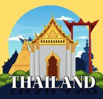 voyage thaïlande attraction et icône du paysage vecteur
