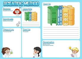 la feuille de travail de la méthode scientifique pour les enfants vecteur