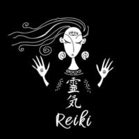 énergie reiki. logo. guérison reiki. ésotérique. vecteur. vecteur