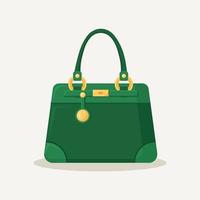 sac à main féminin pour le shopping, les voyages, les vacances. sac en cuir avec poignée isolé sur fond blanc. belle collection décontractée d'accessoires pour femme d'été. conception plate de vecteur