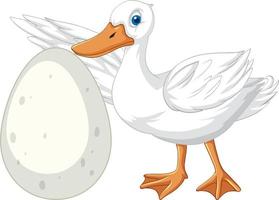 personnage de dessin animé de canard blanc sur fond blanc vecteur