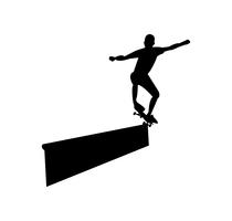 Silhouette noire de skateboard grind vecteur
