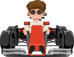 un homme conduisant une voiture de course de Formule 1 vecteur