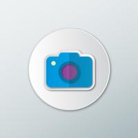 icône de caméra bleue vecteur