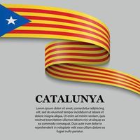 agitant le drapeau de l'indépendantiste catalan - estelada vecteur