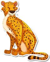 personnage de dessin animé de guépard sur fond blanc vecteur