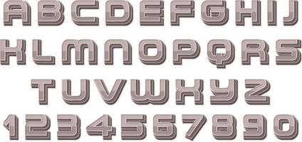 un ensemble de polices spatiales de l'alphabet anglais sur fond blanc vecteur