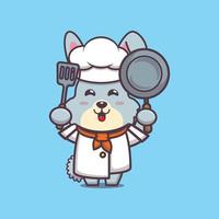 personnage de dessin animé mignon lapin chef mascotte vecteur