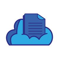 données en nuage avec informations de documents numériques vecteur