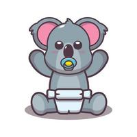 illustration vectorielle de dessin animé mignon bébé koala vecteur